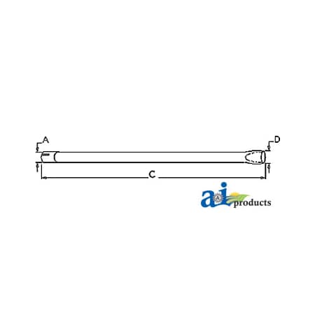 A & I Products Horizontal Tailpipe 54" x1.5" x1.5" A-NCA5263B